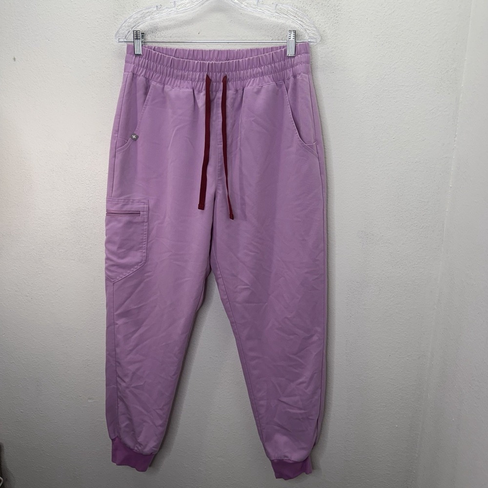 Figs Technical Collection Women's Zamora Jogger Pink Scrub Pants Size M Petite